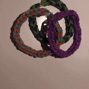 3 pack rainbow loom bracelets